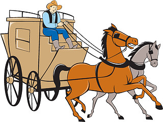 Image showing Stagecoach Driver Horse Cartoon