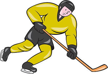 Image showing Ice Hockey Player In Action Cartoon