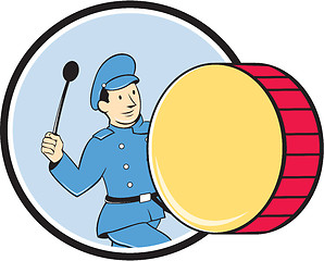 Image showing Brass Drum Marching Band Drummer Circle