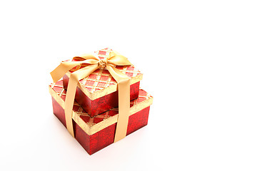 Image showing Red gold gift