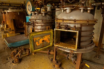 Image showing Industrial containers in abandoned interior