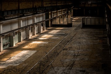 Image showing Large industrial hall of a repair station