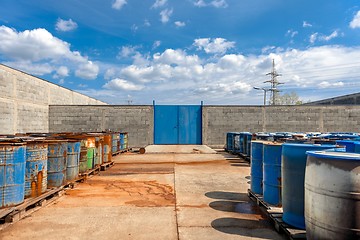 Image showing Several barrels of toxic waste 