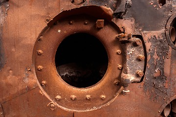 Image showing Industrial worn metal closeup photo