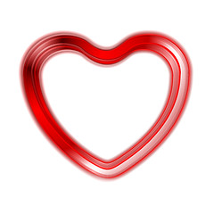 Image showing Red glow heart on white background