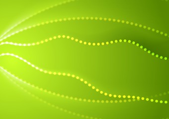 Image showing Bright abstract green wavy background