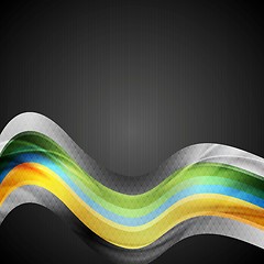 Image showing Bright hi-tech waves vector background