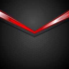 Image showing Dark corporate background with glow red arrow