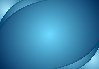 Image showing Abstract blue wavy background