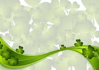 Image showing St. Patricks Day green wave vector background