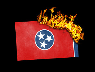 Image showing Flag burning - Tennessee