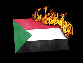 Image showing Flag burning - Sudan