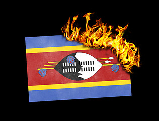 Image showing Flag burning - Swaziland