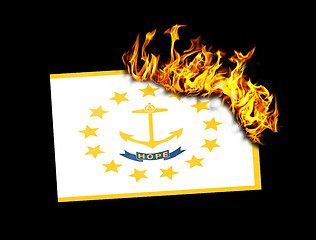 Image showing Flag burning - Rhode Island