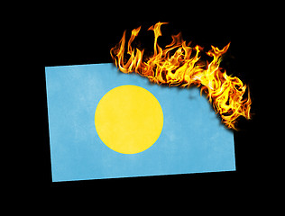 Image showing Flag burning - Palau