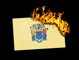 Image showing Flag burning - New Jersey