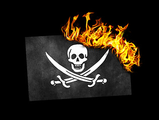 Image showing Flag burning - Pirate