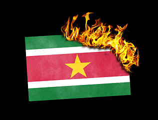 Image showing Flag burning - Suriname