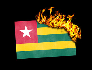 Image showing Flag burning - Togo