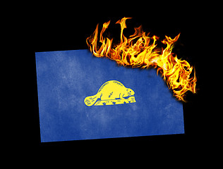 Image showing Flag burning - Oregon