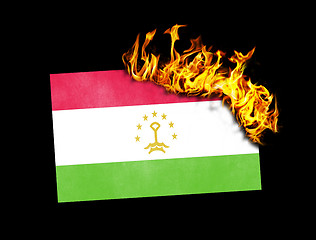 Image showing Flag burning - Tajikistan