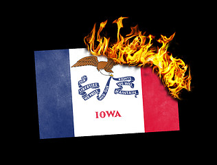 Image showing Flag burning - Iowa