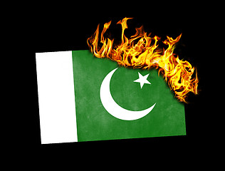 Image showing Flag burning - Pakistan