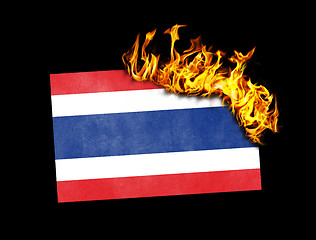 Image showing Flag burning - Thailand