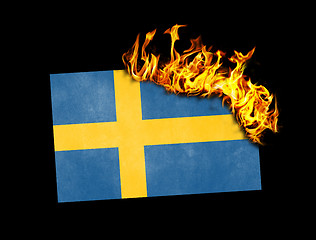 Image showing Flag burning - Sweden