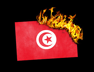 Image showing Flag burning - Tunisia