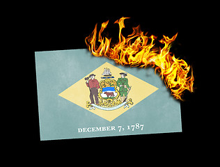 Image showing Flag burning - Delaware