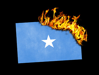 Image showing Flag burning - Somalia