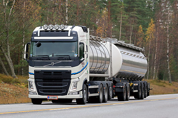 Image showing White Volvo FH Tank Truck on the Road