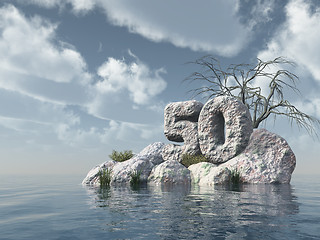 Image showing number fifty rock