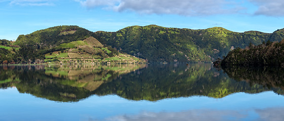 Image showing Beautiful Mountain Landscape with Lake and Forest