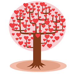 Image showing Tree with hearts instead of leaves