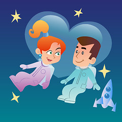 Image showing Couple in love in space