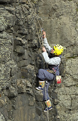 Image showing Woman rockclimbing