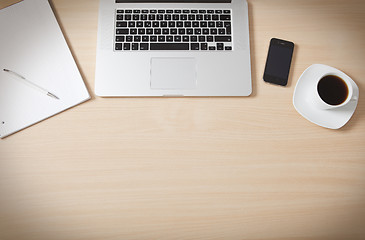 Image showing Desk wood surface