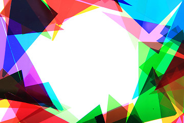 Image showing color plastic triangles background