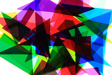 Image showing color plastic triangles background