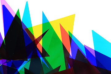 Image showing color plastic triangles background