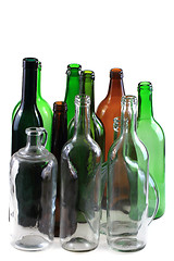 Image showing empty glass bottles 