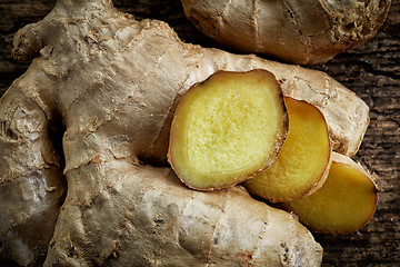 Image showing ginger pieces macro