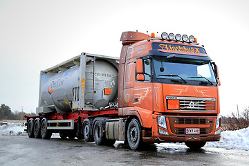 Image showing Volvo FH Tank Truck Transports Flammable Goods