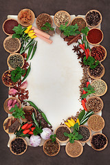 Image showing Herb and Spice Abstract Border