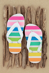 Image showing Rainbow Flip Flops