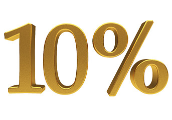 Image showing 3D gold 10 percent isolated