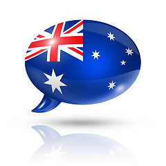 Image showing Australian flag speech bubble
