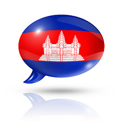 Image showing Cambodian flag speech bubble